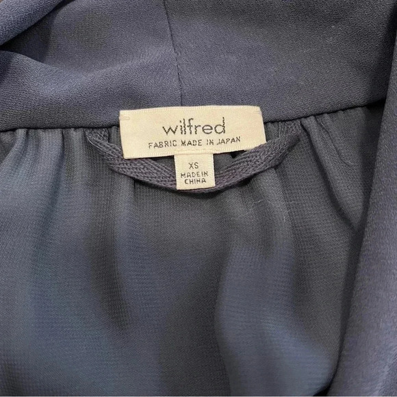 Aritzia‎ Wilfred Sabine Dress Faux-wrap  Mini Dress with pockets in Navy Sz XS - Picture 7 of 11